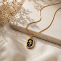 Black Tulip Pendant Necklace