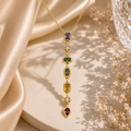 Multicolor Gem Drop Necklace