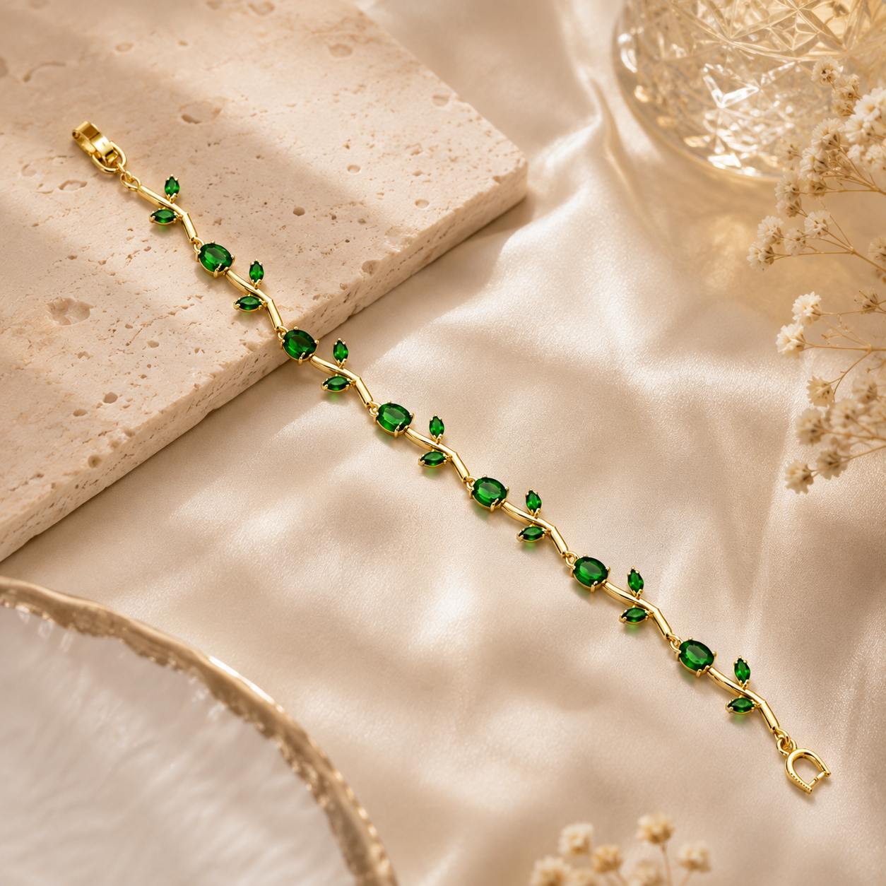 Green Tulip Bracelet for Women