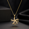Crystal Starfish Pendant Necklace