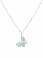 Crystal Butterfly Pendant Necklace