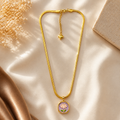 Purple Floral Pendant Necklace