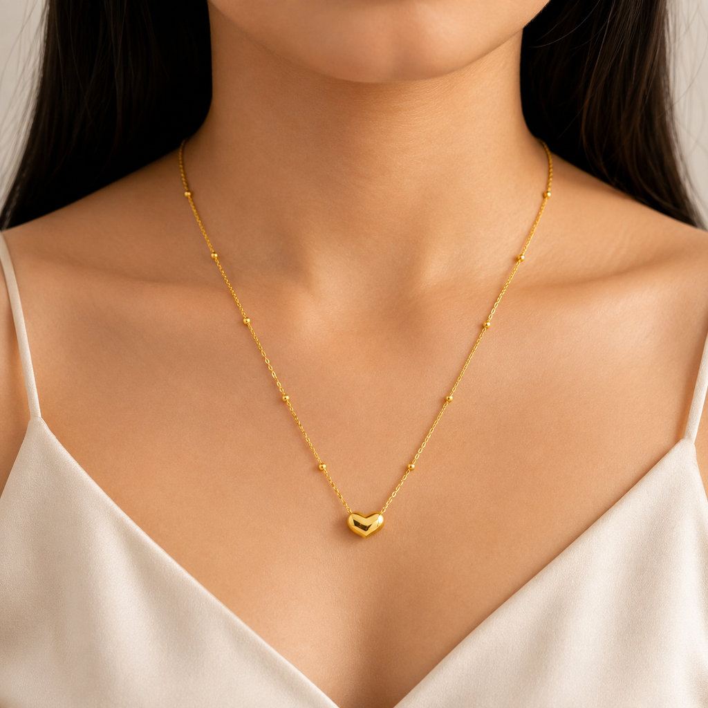 Heart Bead Pendant Necklace