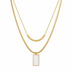Double Layered Marble Pendant Necklace