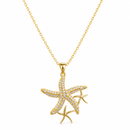 Crystal Starfish Pendant Necklace