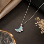 Crystal Butterfly Pendant Necklace