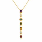 Multicolor Gem Drop Necklace