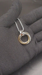 3 Ring Pendant Chain Silver