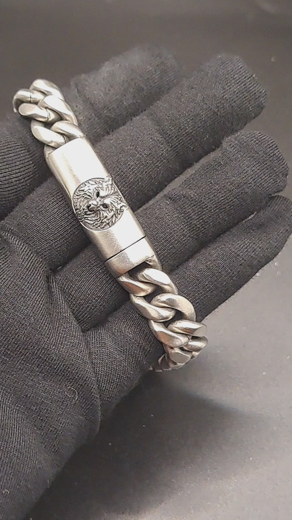 Matte Cuban Link Bracelet Silver