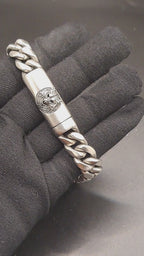 Matte Cuban Link Bracelet Silver
